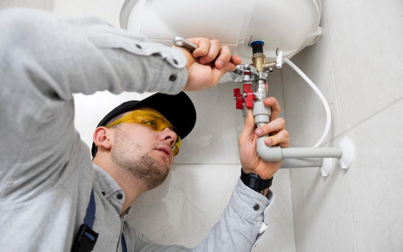trabalhador-consertando-aquecedor-de-agua